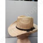 Шляпа "Полуковбой" из натуральной соломки бежевого цвета