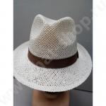 Шляпа "Федора лента репс", кремовый цвет, из бумажной соломки
