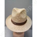 Шляпа "Федора лента репс", бежевый цвет, из бумажной соломки