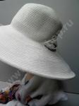 Шляпка с бантом полипропиленовая и хлопковая кремового цвета
