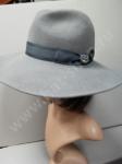 Шляпка "Гримуар"из пухового-велюра светло-серая