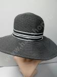 Шляпка Delmare с полосатым бантом, чёрная